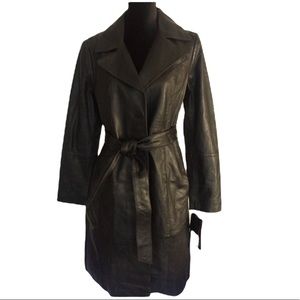 BADGLEY MISCHKA Leather Trench Coat